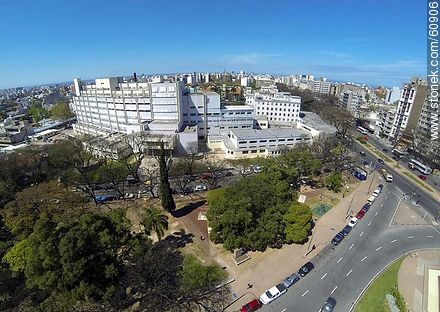 Foto aérea del Hospital de niños Pereira Rossell - Departamento de Montevideo - URUGUAY. Foto No. 60906