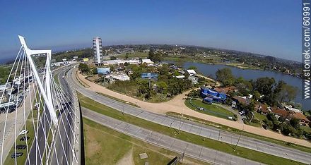 Aerial photograph of the Bridge of the Americas linking Giannattasio and De las Américas avenues - Department of Montevideo - URUGUAY. Foto No. 60991
