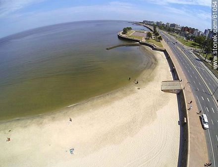 Aerial view of the beach Ramirez and the promenade President Wilson - Department of Montevideo - URUGUAY. Photo #61054