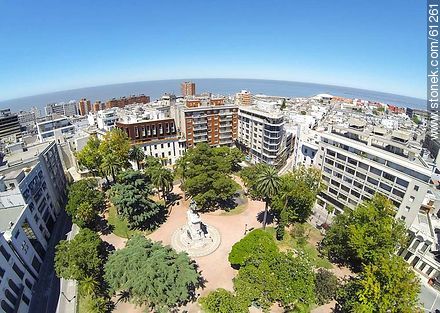 Aerial photo of the Plaza Zabala - Department of Montevideo - URUGUAY. Foto No. 61261