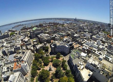 Aerial photo of the Plaza Zabala - Department of Montevideo - URUGUAY. Photo #61252