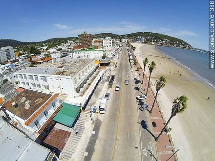 Foto aérea de la playa y Rambla de los Argentinos en primavera - Departamento de Maldonado - URUGUAY. Foto No. 61388