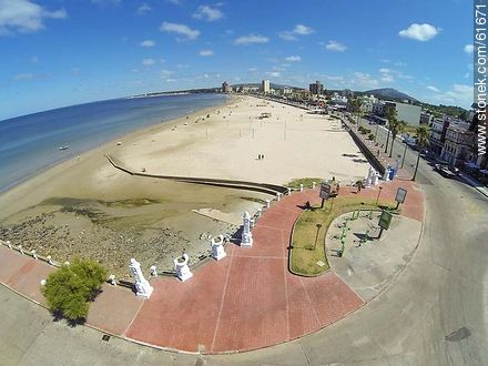Aerial photo of the boardwalk and beach - Department of Maldonado - URUGUAY. Photo #61671