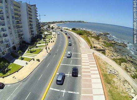 Aerial photo of the Rambla O'Higgins and Estrázulas Street - Department of Montevideo - URUGUAY. Foto No. 61845