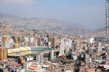 Aerial view of the capital from the viewpoint Killi Killi. Hernando Siles Stadium - Bolivia - Others in SOUTH AMERICA. Photo #62671