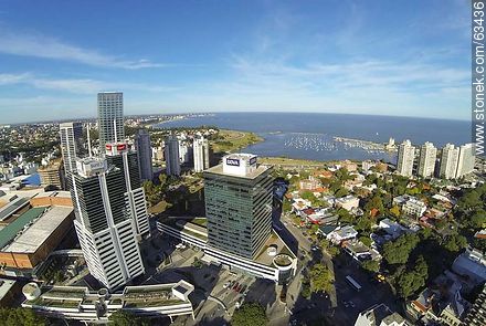 Aerial view of the towers of the World Trade Center Montevideo - Department of Montevideo - URUGUAY. Photo #63436