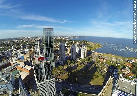 Aerial view of the towers of the World Trade Center Montevideo - Department of Montevideo - URUGUAY. Photo #63434