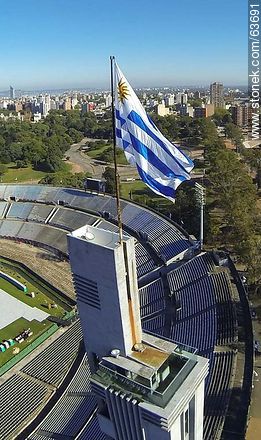 Vista aérea del Estadio Centenario. Torre de los Homenajes -  - URUGUAY. Foto No. 63691