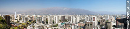Panorama of the city and the Andes from Cerro Santa Lucia - Chile - Others in SOUTH AMERICA. Photo #64304