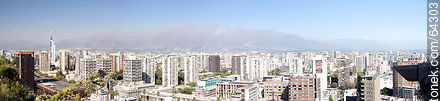 Panorama of the city and the Andes from Cerro Santa Lucia - Chile - Others in SOUTH AMERICA. Photo #64303
