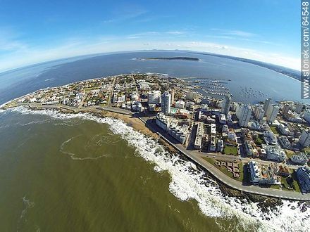 Aerial photo of the Peninsula - Punta del Este and its near resorts - URUGUAY. Foto No. 64548