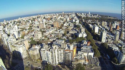 Aerial view of Artigas Boulevard south from the street Pte. Gestido - Department of Montevideo - URUGUAY. Foto No. 64748