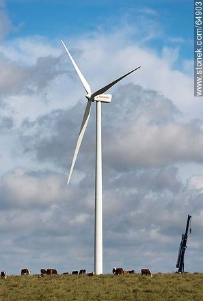 Wind generation in Route 5. 3 winged windmills -  - MORE IMAGES. Photo #64903