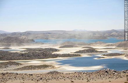 Lighting by solar cells in the lagoons of Cotacotani. Altitude: 4645m - Chile - Others in SOUTH AMERICA. Photo #65151