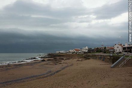 Playa de los Ingleses with stormy clouds - Punta del Este and its near resorts - URUGUAY. Photo #65292