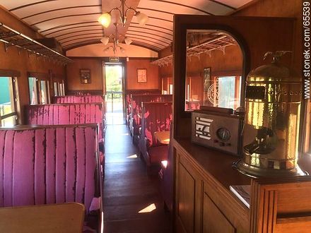 Interior of an old wagon turned-restaurant. Living room - Department of Colonia - URUGUAY. Photo #65539