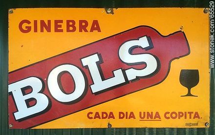Enamelled sheet with Bols gin advertising -  - MORE IMAGES. Photo #65529