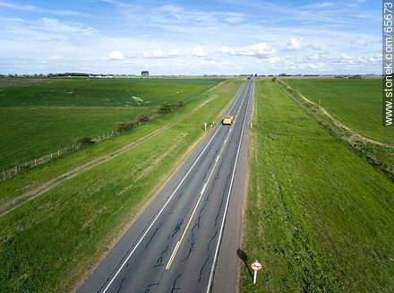 Aerial view of Route 2 in the department of Soriano - Soriano - URUGUAY. Foto No. 65673