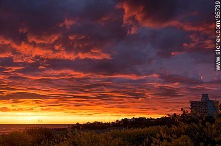 Reddish clouds at sunset -  - MORE IMAGES. Foto No. 65739