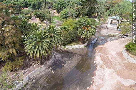Aerial view of the tasks of conditioning the lake of Parque Rodó (2017) - Department of Montevideo - URUGUAY. Photo #65758
