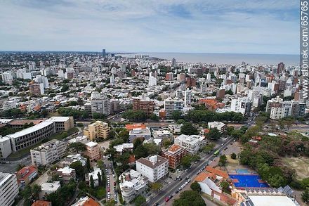 Aerial view of the street 21 de Setiembre and Boulevard Artigas - Department of Montevideo - URUGUAY. Foto No. 65765
