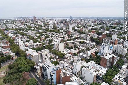 Aerial view of the Parque Rodó and Cordón neighborhood. Liceo Zorrilla - Department of Montevideo - URUGUAY. Foto No. 65768
