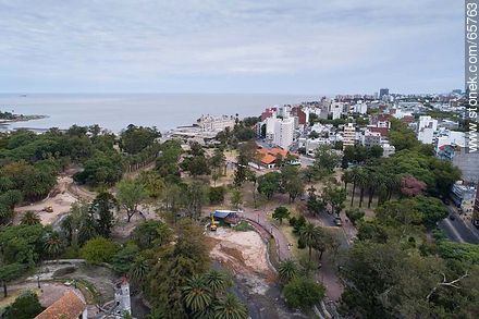Aerial view of the tasks of conditioning the lake of Parque Rodó (2017) - Department of Montevideo - URUGUAY. Foto No. 65763