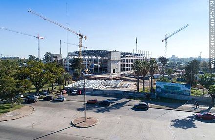 Aerial photo of the construction of the Antel Arena. May 2017 - Department of Montevideo - URUGUAY. Foto No. 65779