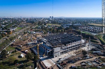Foto aérea de la construcción del Antel Arena. Mayo 2017 - Departamento de Montevideo - URUGUAY. Foto No. 65772