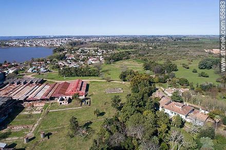 Aerial photo of the Barrio Anglo former Anglo meat processing plant - Rio Negro - URUGUAY. Foto No. 65883