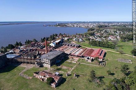 Aerial photo of the Barrio Anglo former Anglo meat processing plant - Rio Negro - URUGUAY. Photo #65881