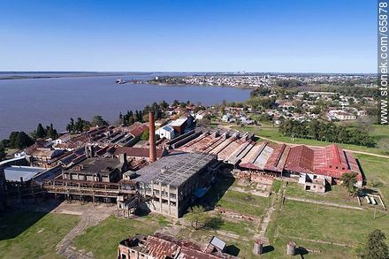 Aerial photo of the Barrio Anglo former Anglo meat processing plant - Rio Negro - URUGUAY. Foto No. 65878