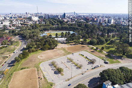 Aerial view of parking lot used by drivers academies - Department of Montevideo - URUGUAY. Foto No. 66087