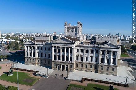 Aerial view of Palacio Legislativo - Department of Montevideo - URUGUAY. Foto No. 66112