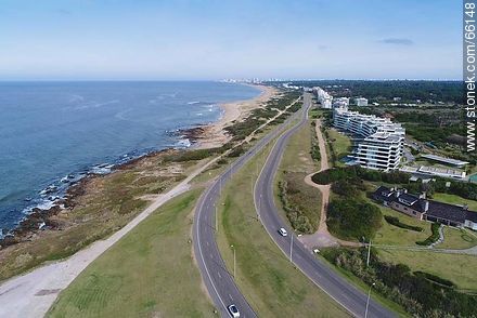 Aerial photo of the curve in Pacheco promenade at Stop 39 - Punta del Este and its near resorts - URUGUAY. Photo #66148