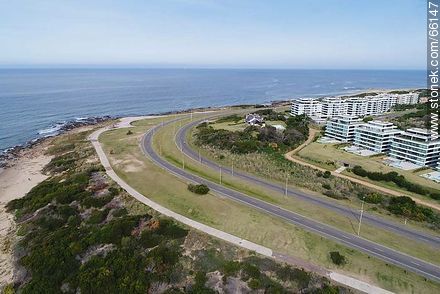 Aerial photo of the curve in Pacheco promenade at Stop 39 - Punta del Este and its near resorts - URUGUAY. Photo #66147