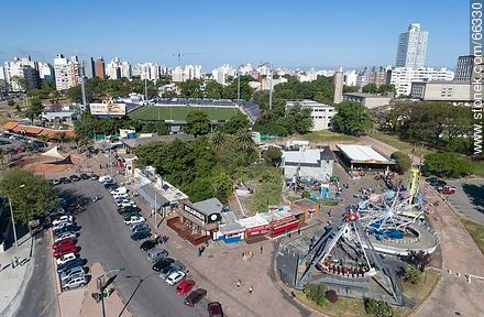 Vista aérea del área de juegos del Parque Rodó. Estadio Luis Franzini - Departamento de Montevideo - URUGUAY. Foto No. 66330