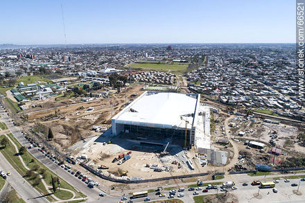 Vista aérea de la construcción del Antel Arena. Octubre de 2018. - Departamento de Montevideo - URUGUAY. Foto No. 66521