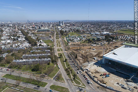 Vista aérea de la construcción del Antel Arena. Octubre de 2018. - Departamento de Montevideo - URUGUAY. Foto No. 66520