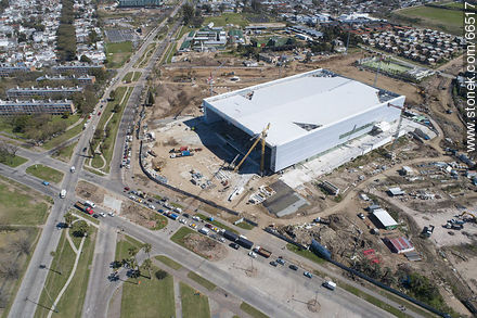 Vista aérea de la construcción del Antel Arena. Octubre de 2018. - Departamento de Montevideo - URUGUAY. Foto No. 66517