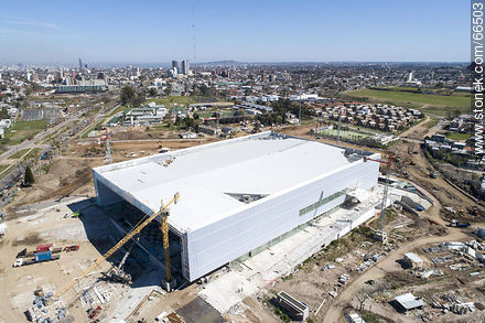 Vista aérea de la construcción del Antel Arena. Octubre de 2018. - Departamento de Montevideo - URUGUAY. Foto No. 66503