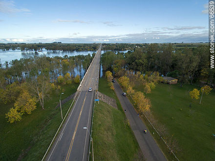 Aerial view of Route 5 leaving the city - Tacuarembo - URUGUAY. Photo #66539