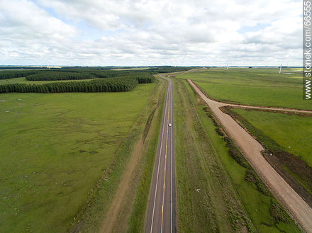 Aerial view of Route 5 through Tacuarembo fields - Tacuarembo - URUGUAY. Photo #66555