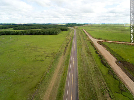 Aerial view of Route 5 through Tacuarembo fields - Tacuarembo - URUGUAY. Photo #66556