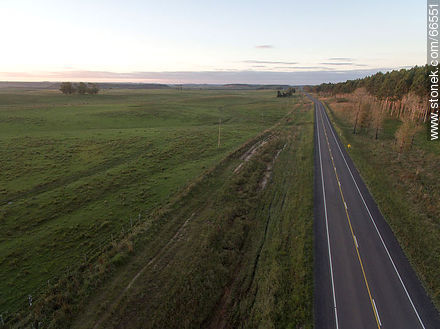 Aerial view of Route 5 at sunset - Tacuarembo - URUGUAY. Photo #66551