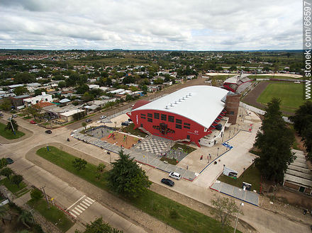 Aerial view of the capital's Sports Centre. In the background, the Goyenola stadium - Tacuarembo - URUGUAY. Photo #66597