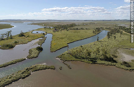 Aerial view of wetlands of Arroyo Maldonado - Department of Maldonado - URUGUAY. Photo #66694