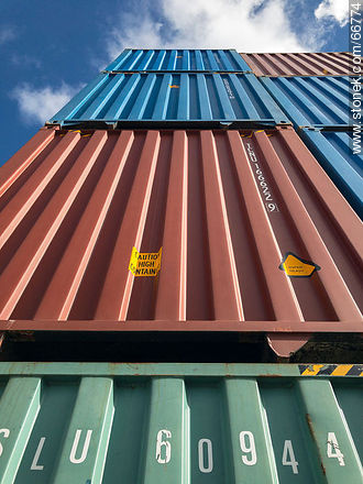 Stacked cargo containers -  - MORE IMAGES. Photo #66774