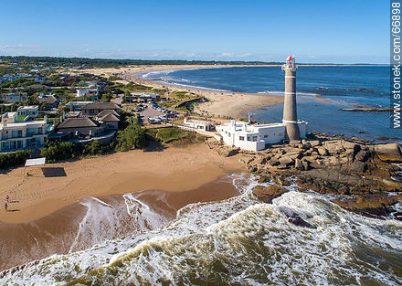 Aerial view of the spa and the lighthouse - Punta del Este and its near resorts - URUGUAY. Photo #66898