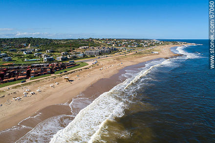 Aerial view of the beaches of Manantiales and Punta Piedras - Punta del Este and its near resorts - URUGUAY. Photo #67060
